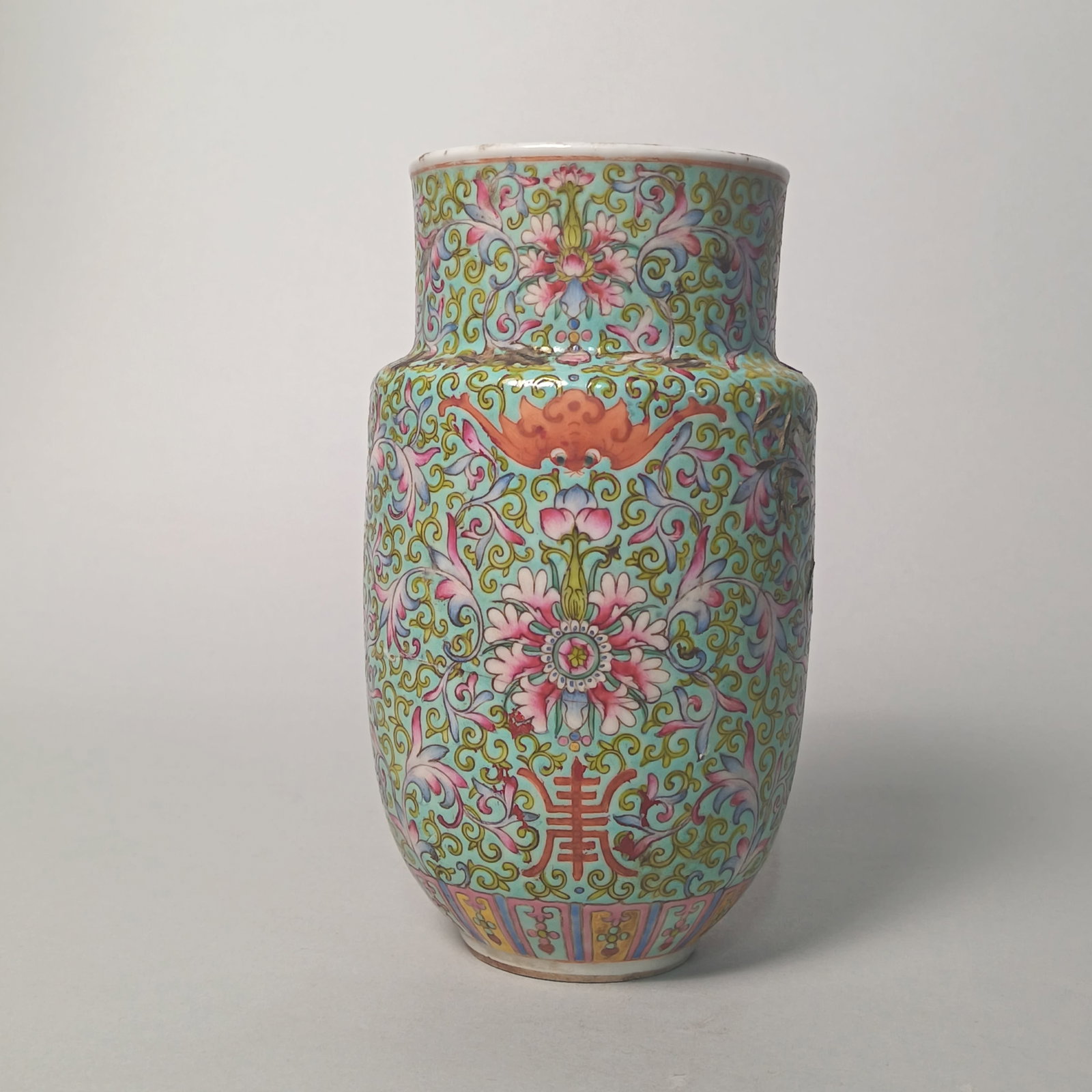 20th century - Enamel-cast Scroll-Leaf Pattern Jar (1 of 5)