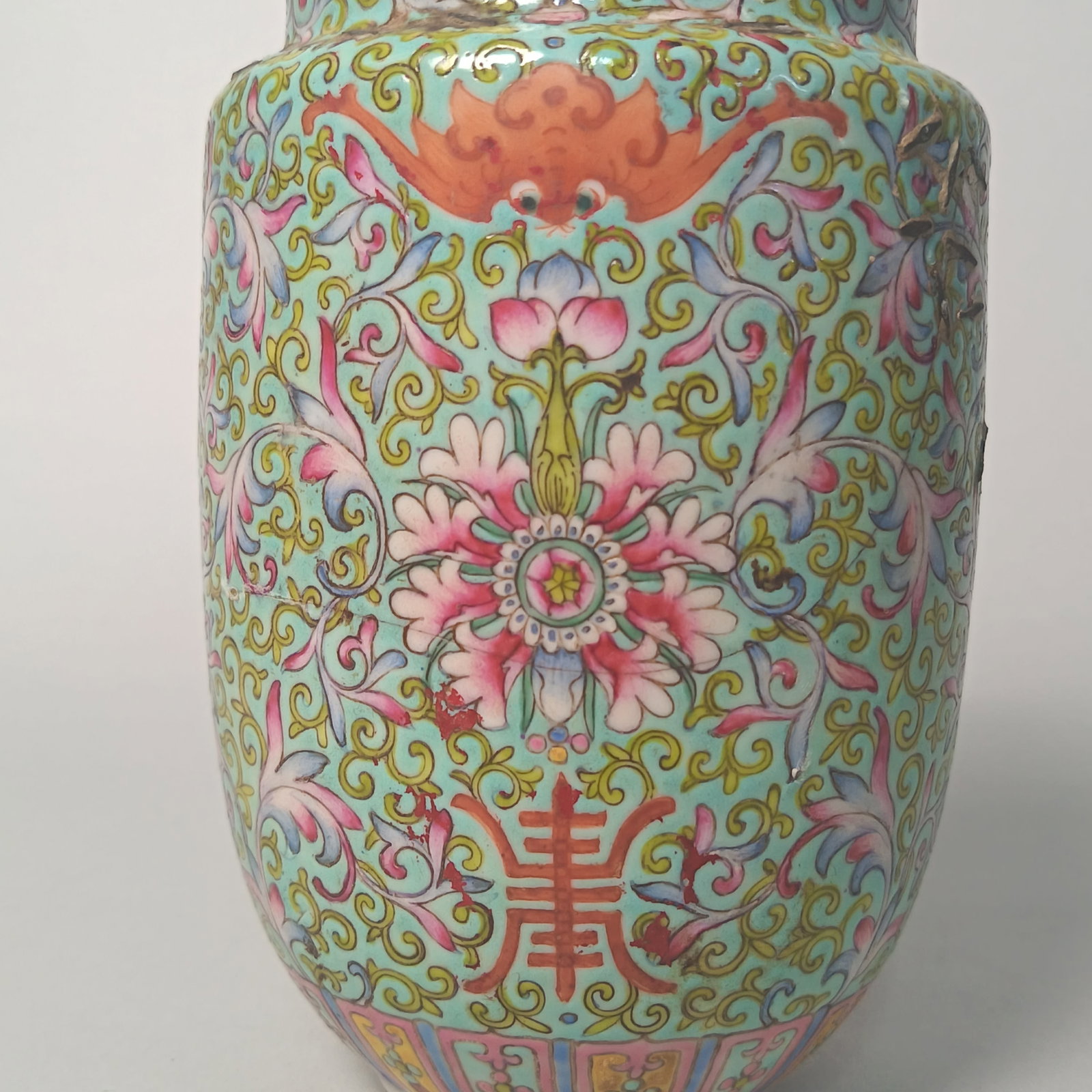 20th century - Enamel-cast Scroll-Leaf Pattern Jar - 2