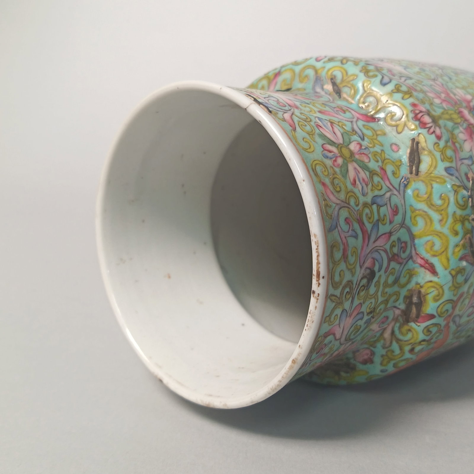 20th century - Enamel-cast Scroll-Leaf Pattern Jar - 4
