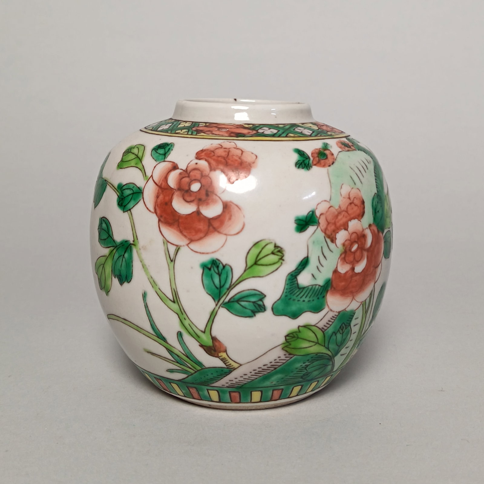Qing Guangxu - Five-color Flower Pot: Name Qing Guangxu - Five-color Flower Pot Dimensions D??11cm