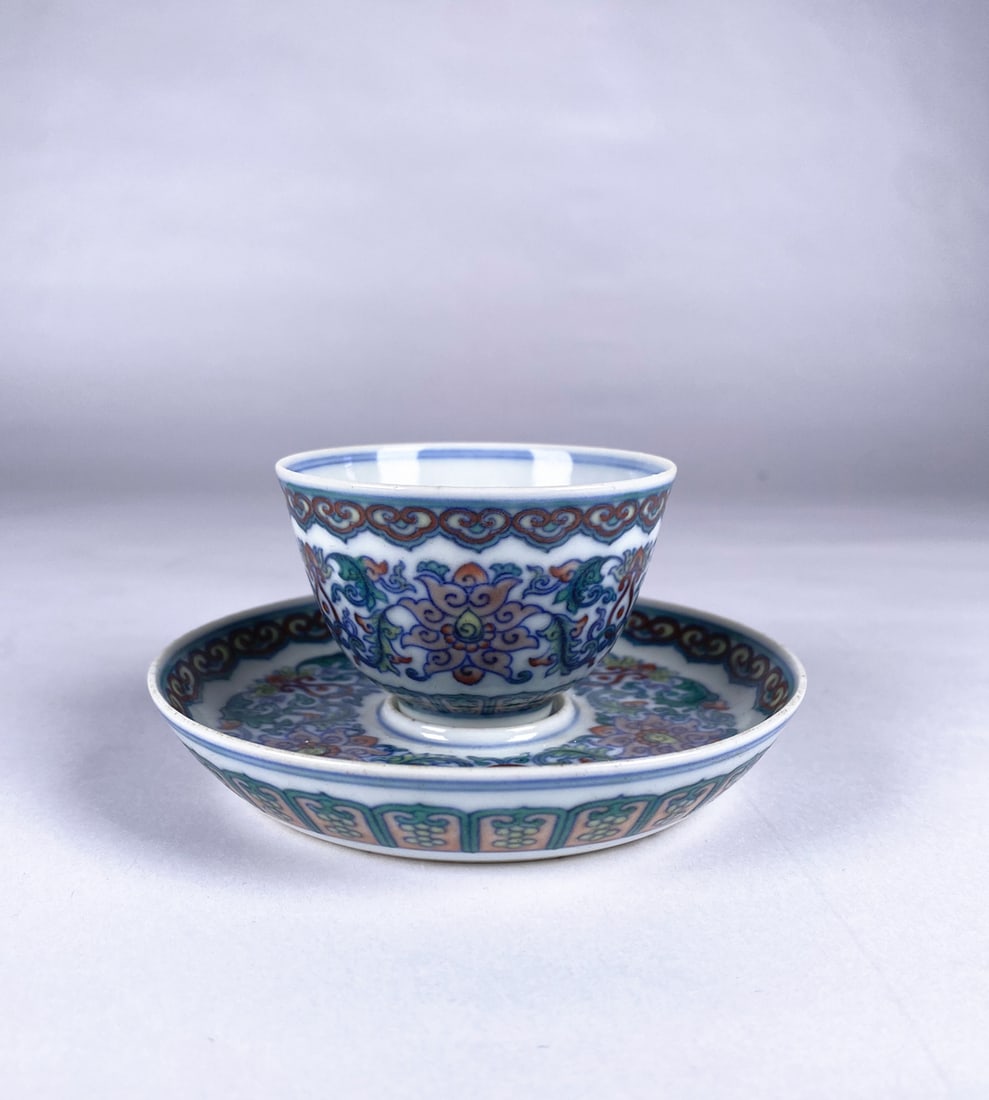 A set of Qing Dynasty celadon-glazed cups (1 of 6)