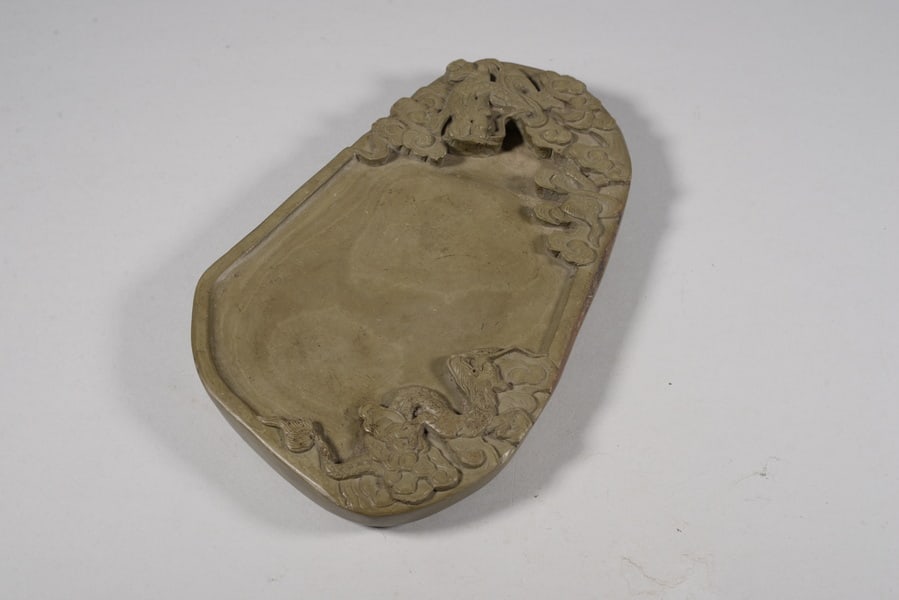 Green stone dragon-pattern inkstone - 5