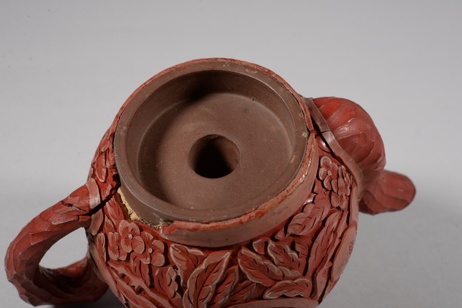 Purple clay lacquer tea pot - 5