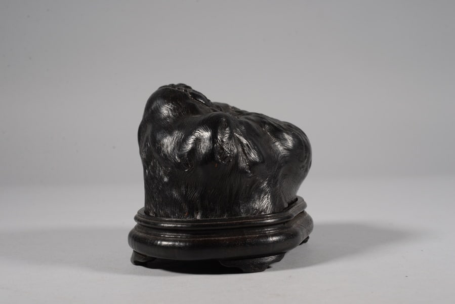 Bamboo root carving lion figurine - 5