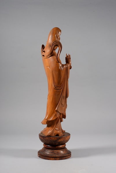 Yellowwood wooden statue of Guanyin - 5