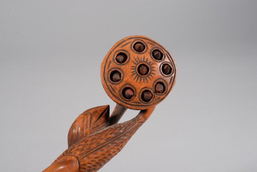 Yellow boxwood lotus root heart-shaped pendant - 2