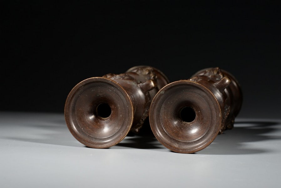 A pair of copper-gilded wax moth tables - 6
