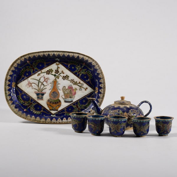 A set of enamel tea sets (1 of 6)