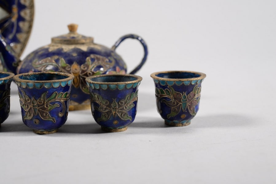 A set of enamel tea sets - 3