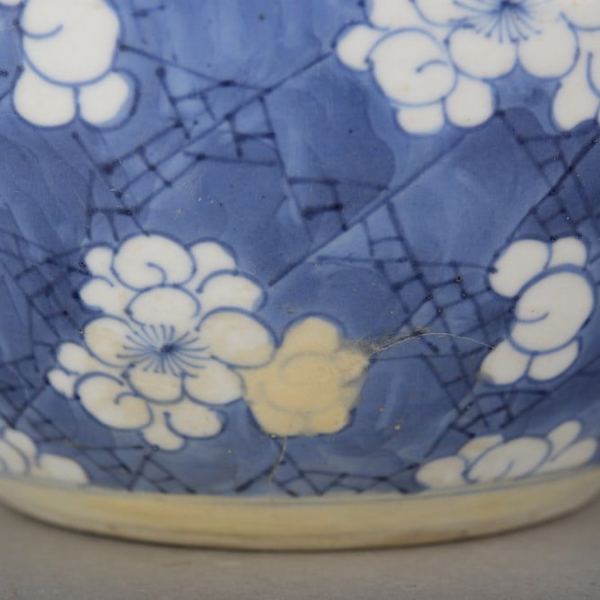 Blue and White Ice Plum Jar - 4