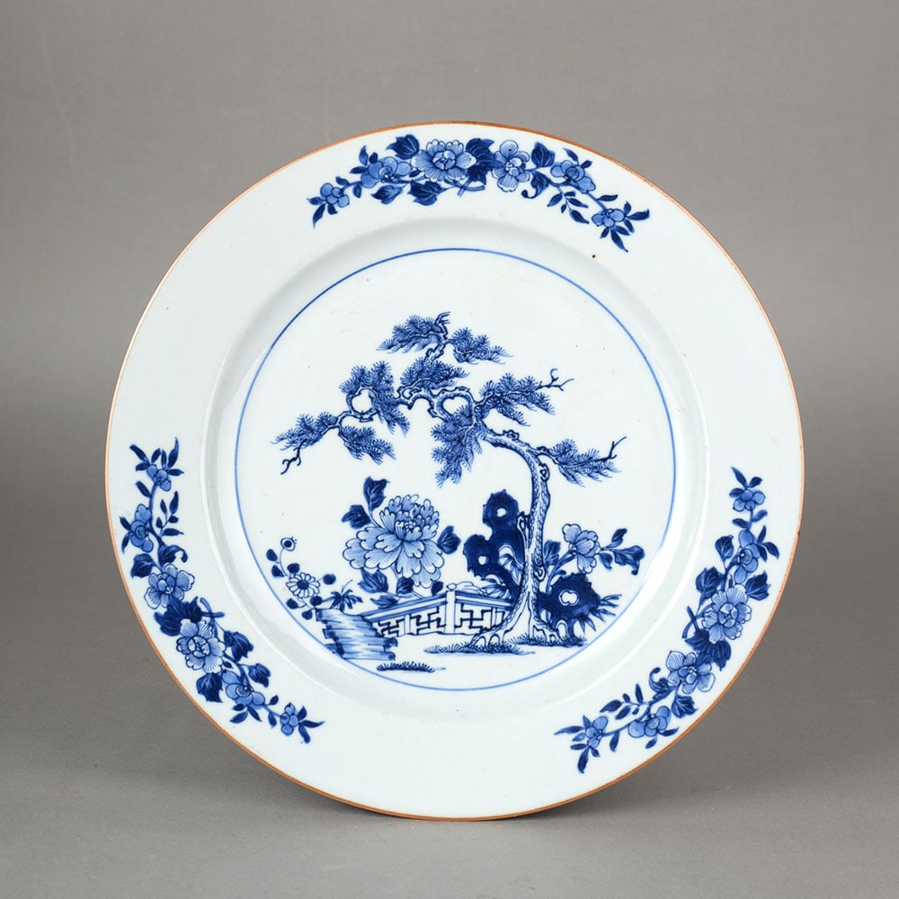 Blue and White Peony Flower Plate: Name Blue and White Peony Flower Plate Dimensions 31.5cm Condition Additional photographs and condition reports are available upon request as a courtesy to our clients. Any condition report