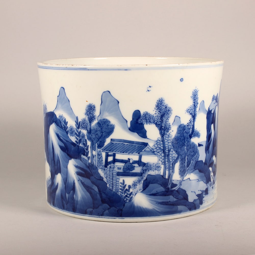 Blue and White Landscape and Figure Vase: Name Blue and White Landscape and Figure Vase Dimensions 15*19.5CM Condition Additional photographs and condition reports are available upon request as a courtesy to our clients. Any
