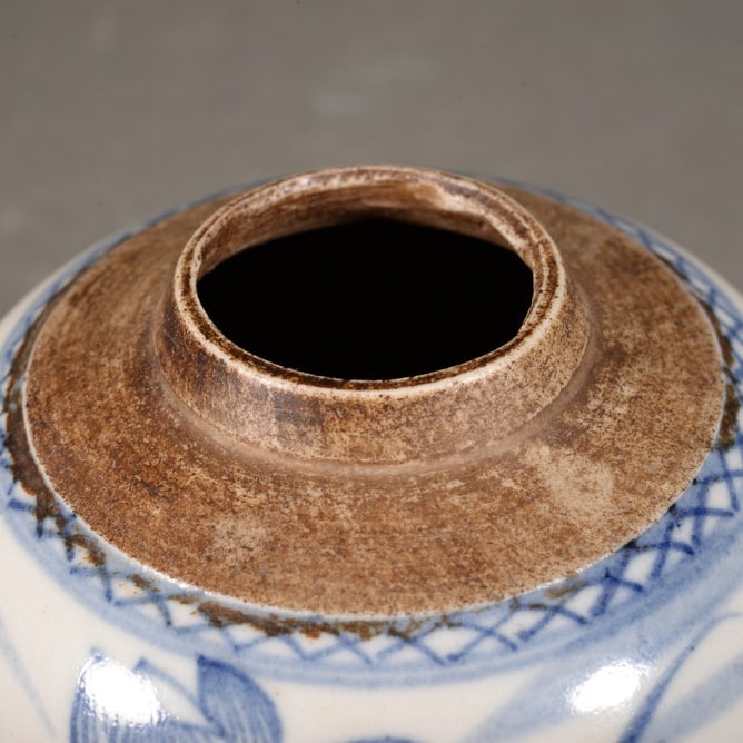 Blue and white lotus flower small pot - 3