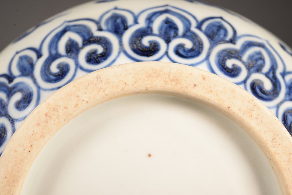 Blue and white chrysanthemum-embroidered lotus-shaped porcelain vase - 9