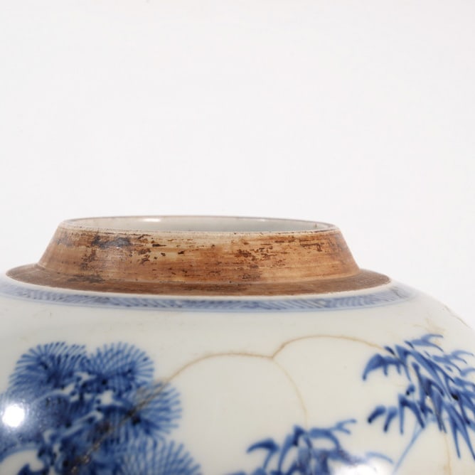 Blue and White "Three Friends of Cold Weather" Vase - 2