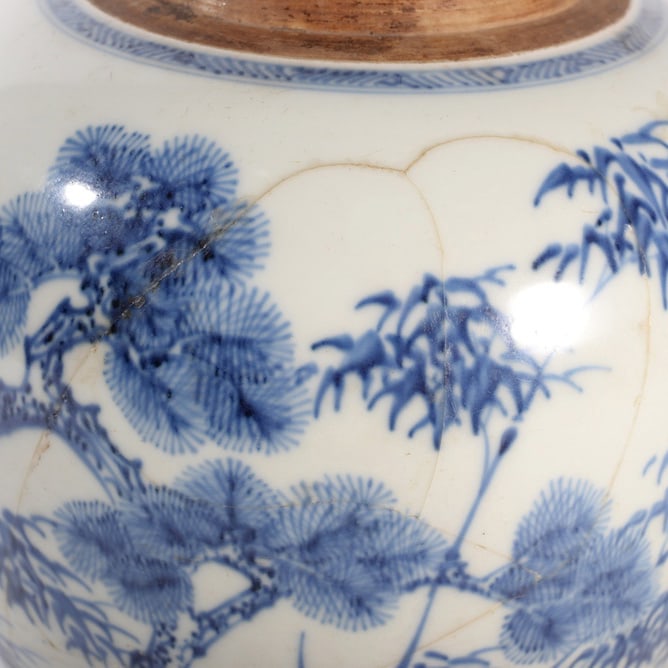 Blue and White "Three Friends of Cold Weather" Vase - 3