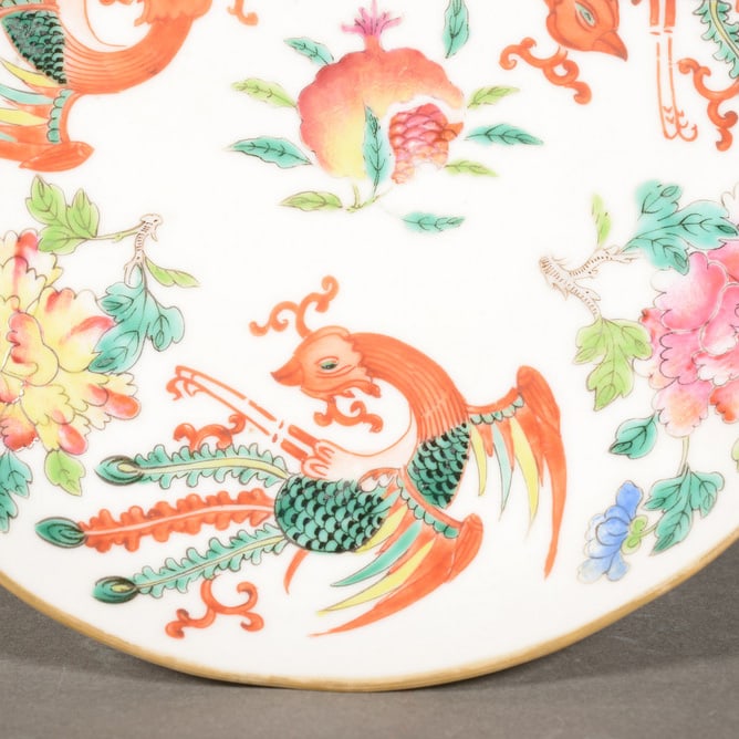 Pastel-colored phoenix-pattern plate - 3