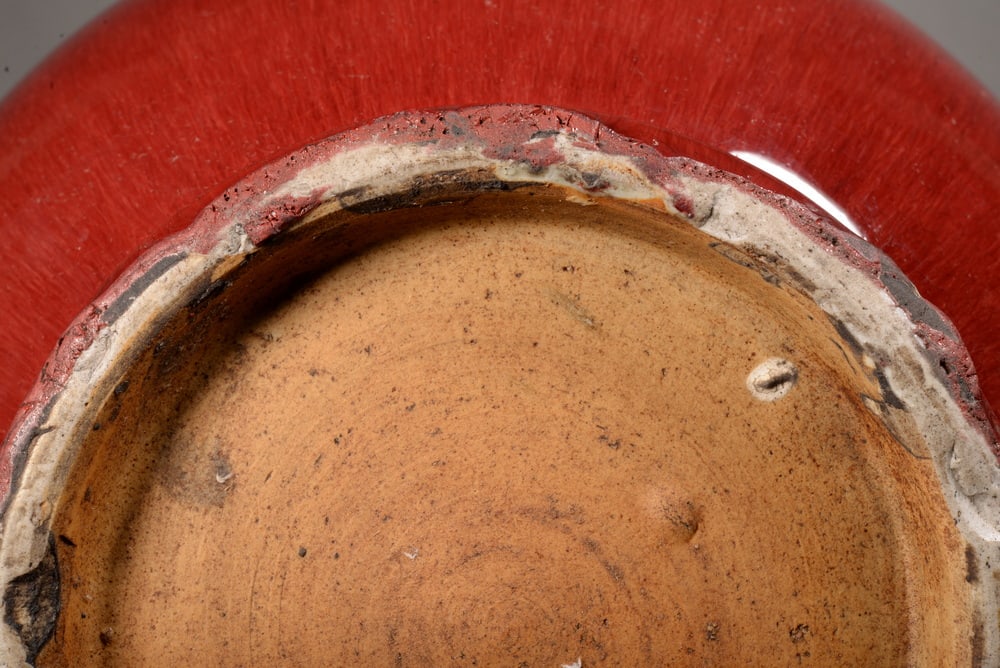 Red-glazed jade bottle vase - 10