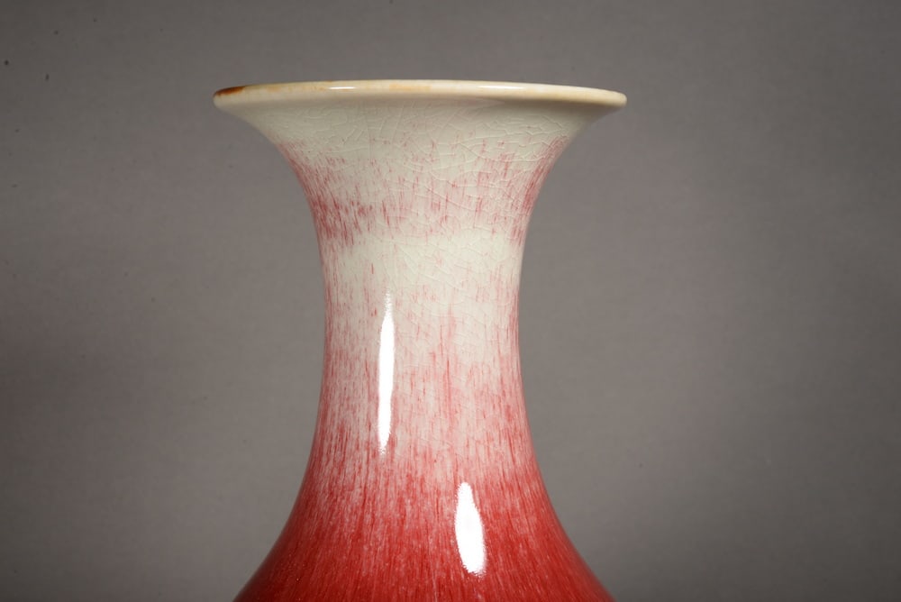 Red-glazed jade bottle vase - 5