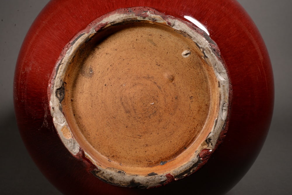 Red-glazed jade bottle vase - 9