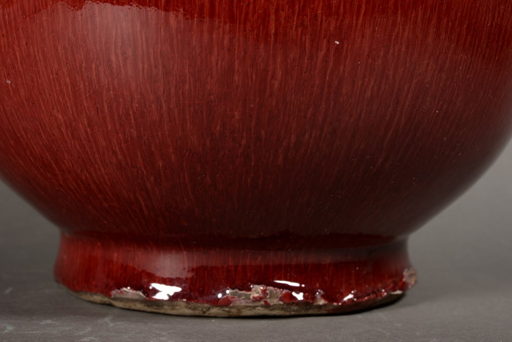 Red-glazed spouted bottle - 4