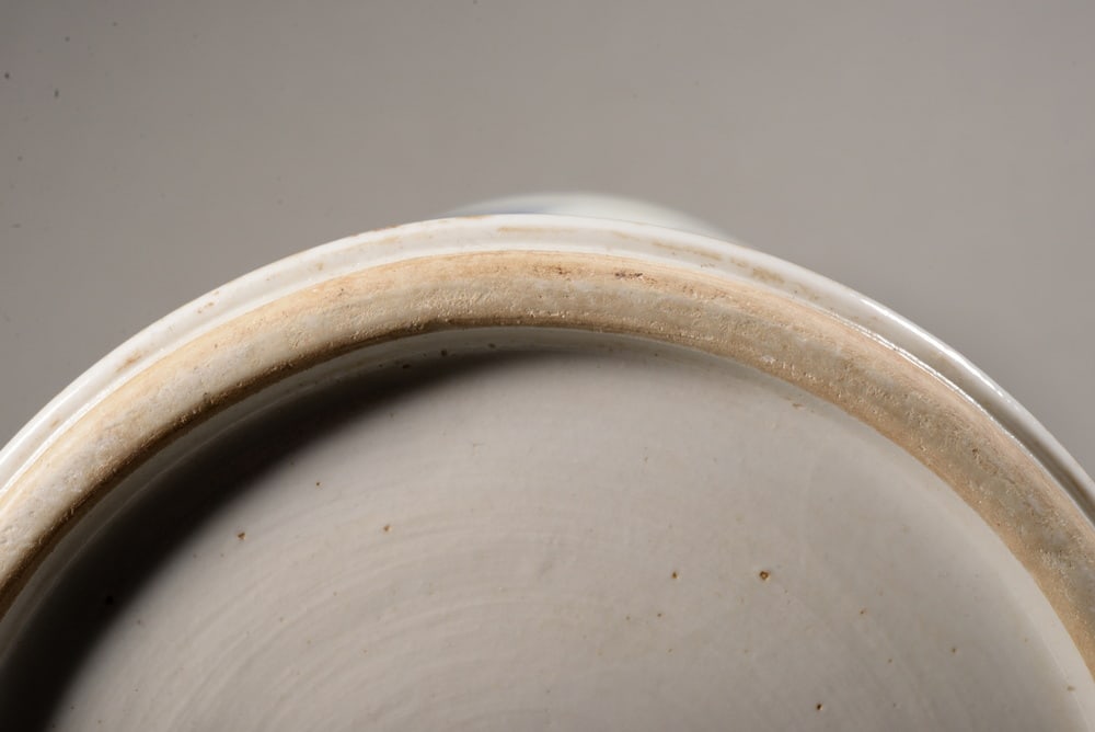 Blue and white glazed flower-shaped cup with sea waves and auspicious beasts pattern - 8