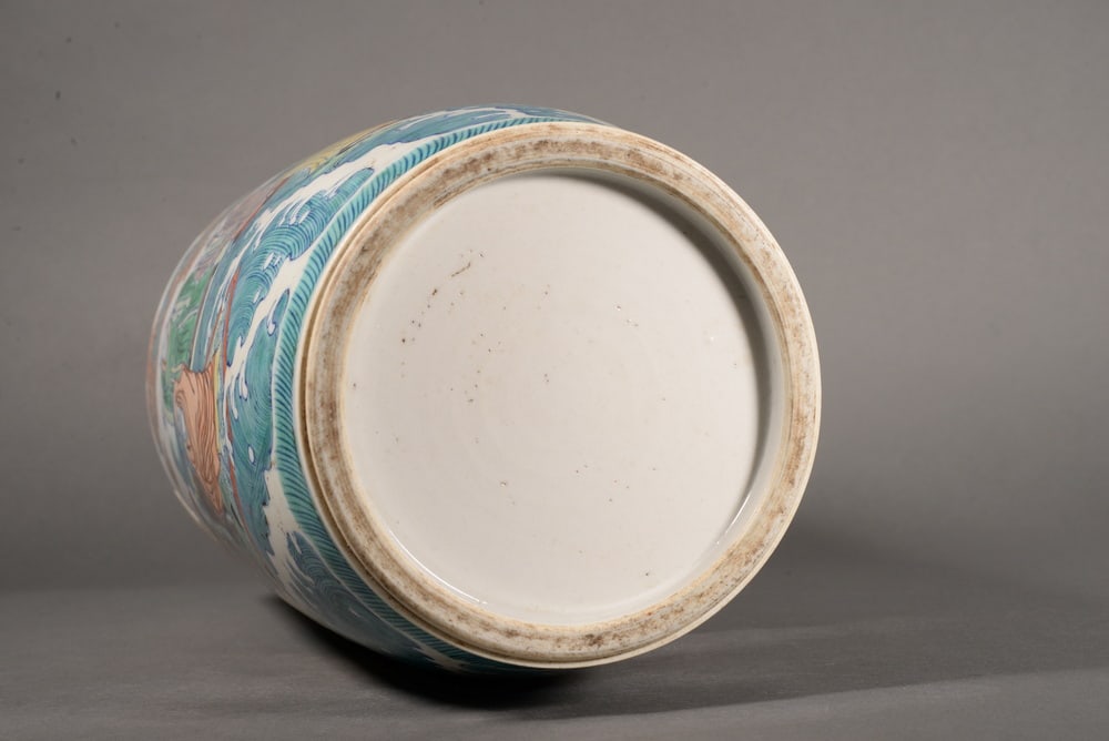 Celadon-decorated Eighteen Arhats Stalked Bottle - 9