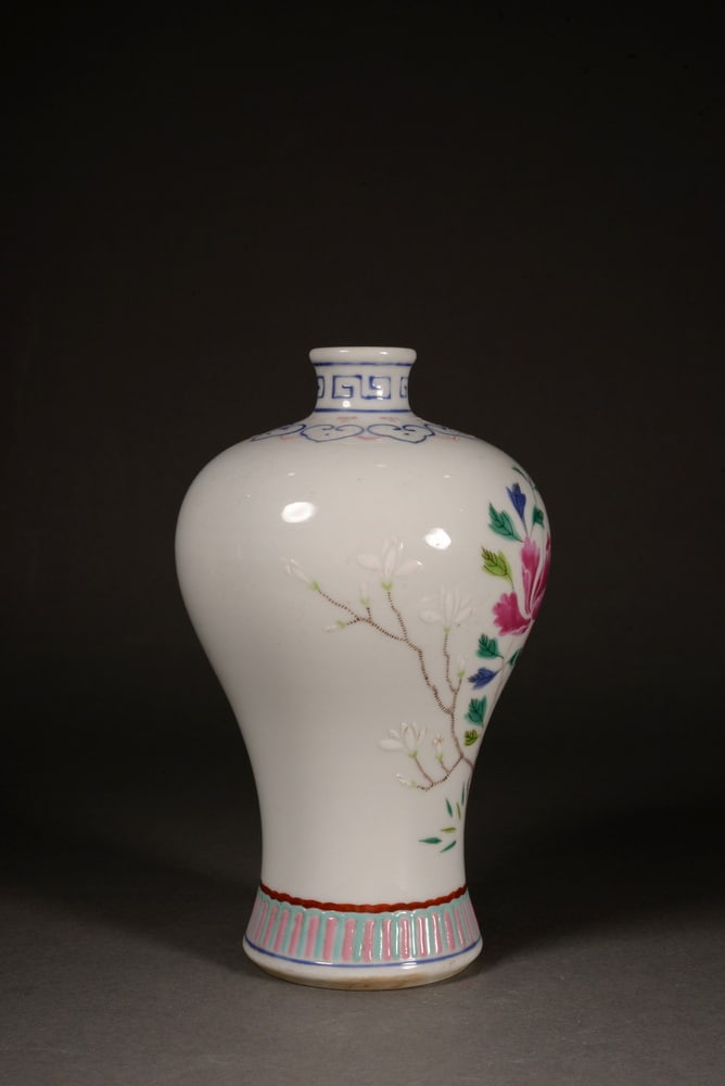 Pastel-painted branch-of-flower pattern vase - 2