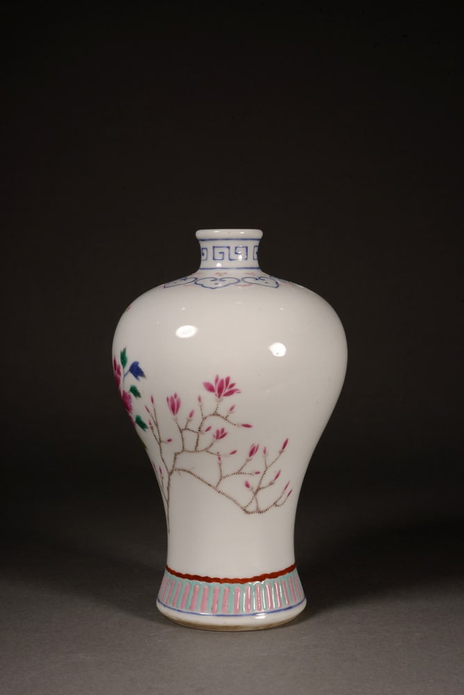 Pastel-painted branch-of-flower pattern vase - 4