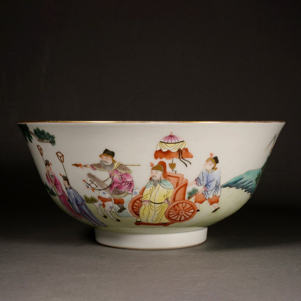 Pastel figure story bowl: Name Pastel figure story bowl Dimensions 9CM*21CM Condition Additional photographs and condition reports are available upon request as a courtesy to our clients. Any condition report represents an