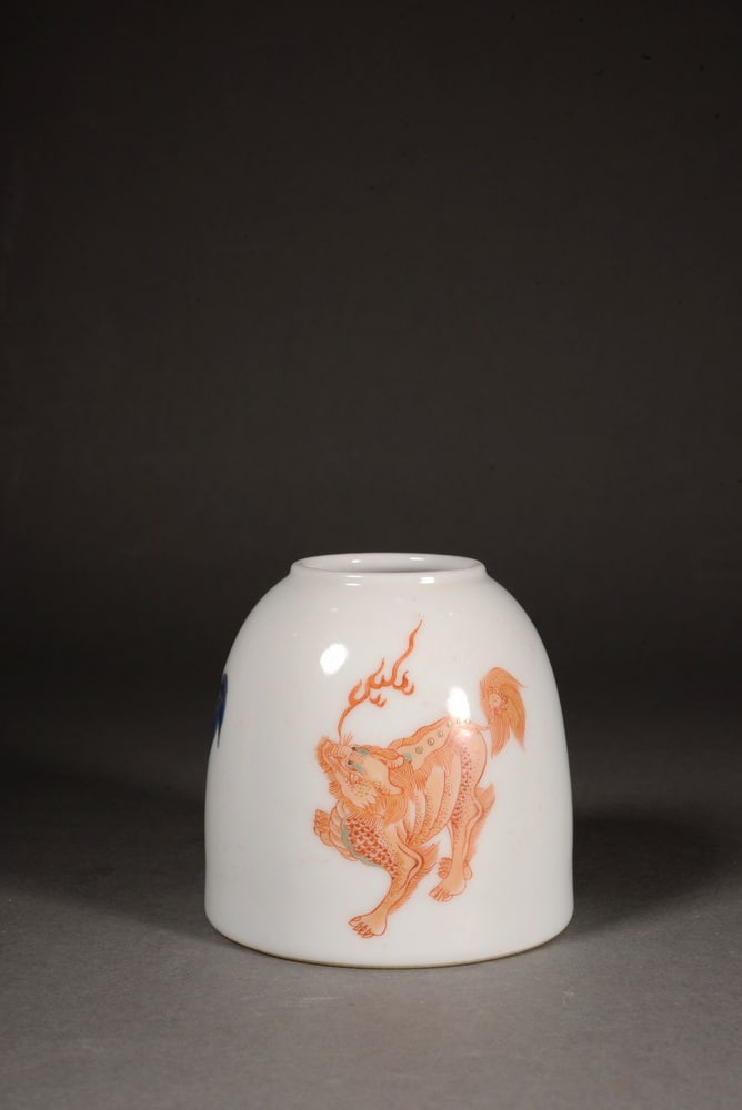 Five-color auspicious beast pattern horse hoof vessel - 3