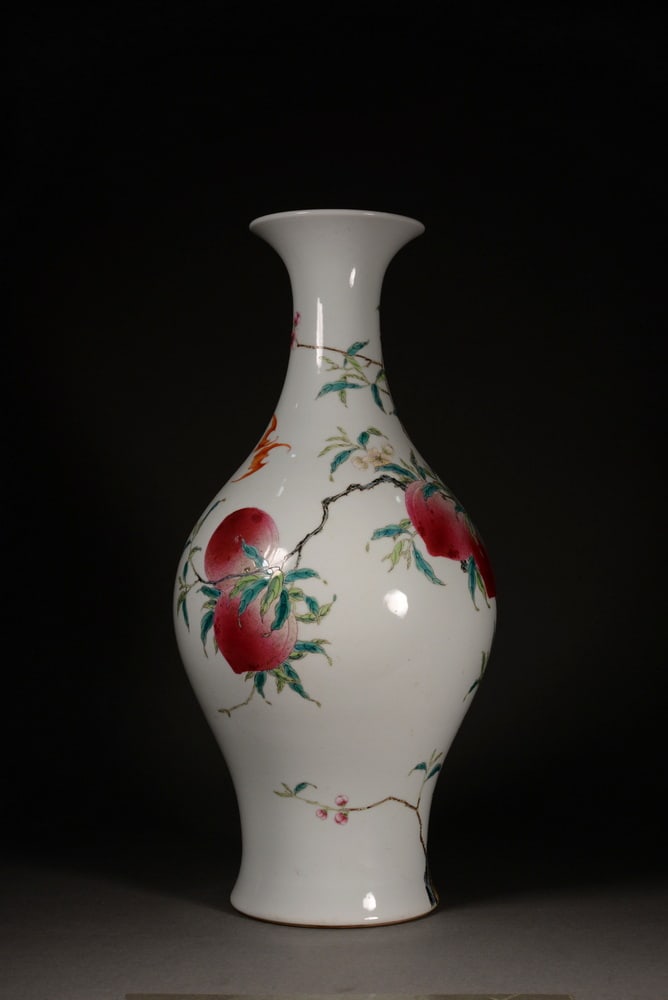 Pastel-colored peach and olive-shaped wine vessel - 2