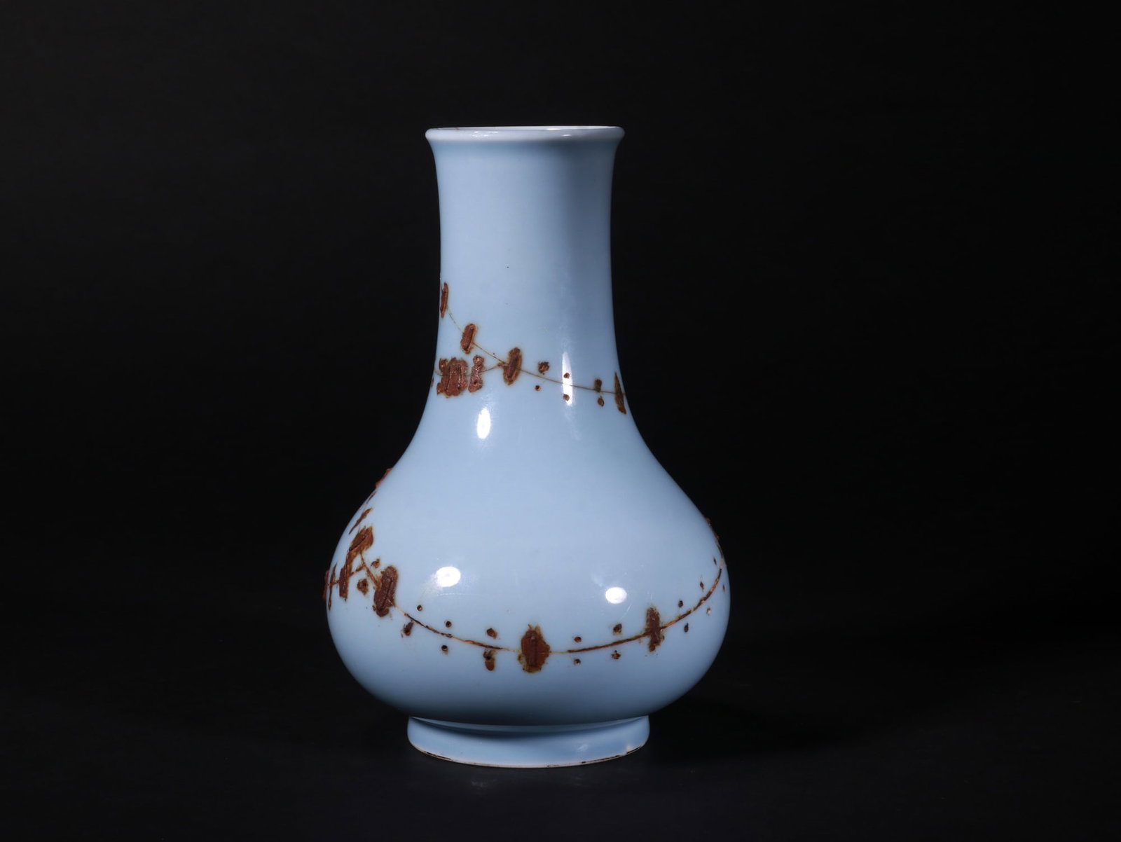 Blue-glazed bottle - 2