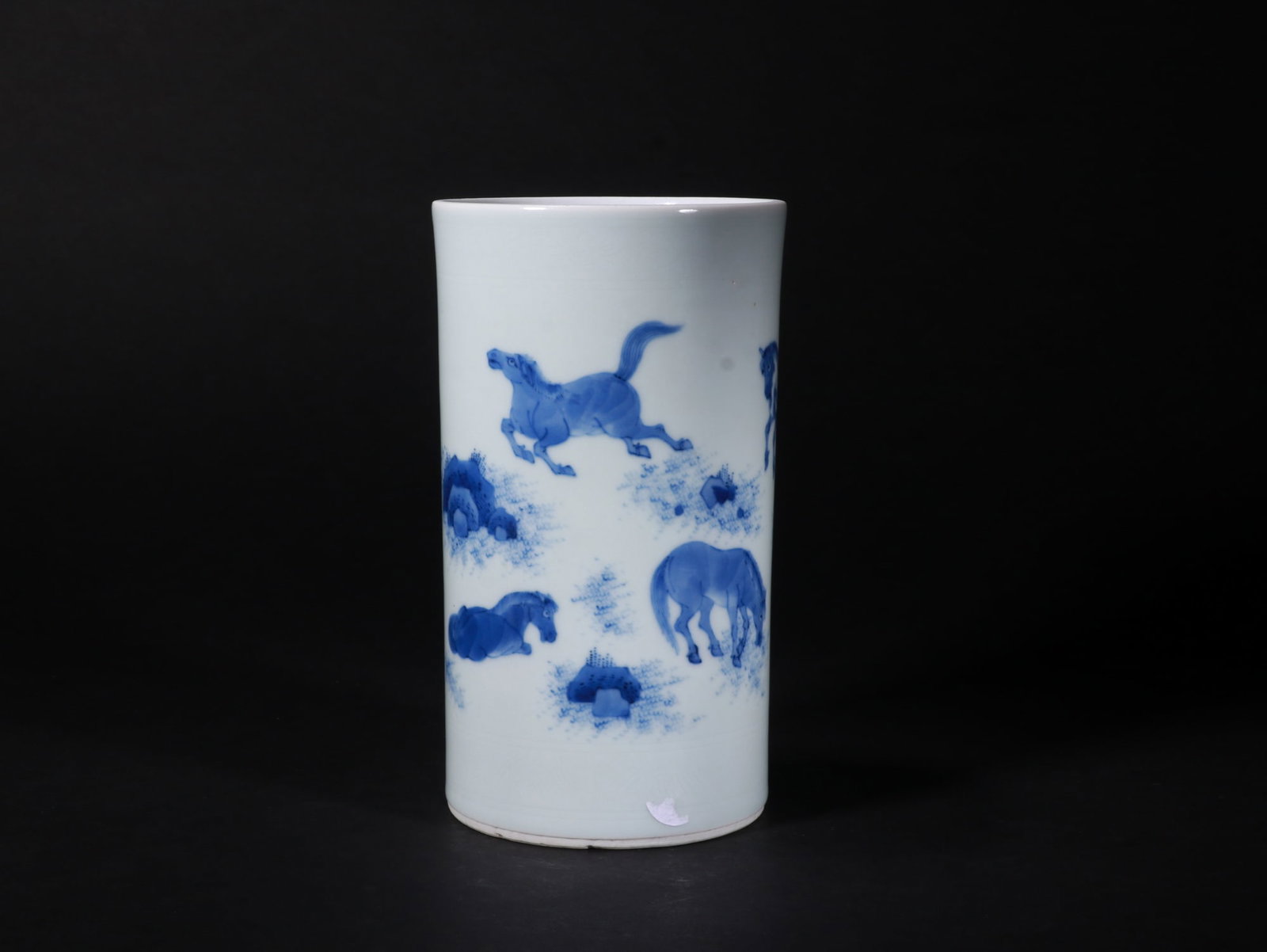 Blue and white pen holder - 2