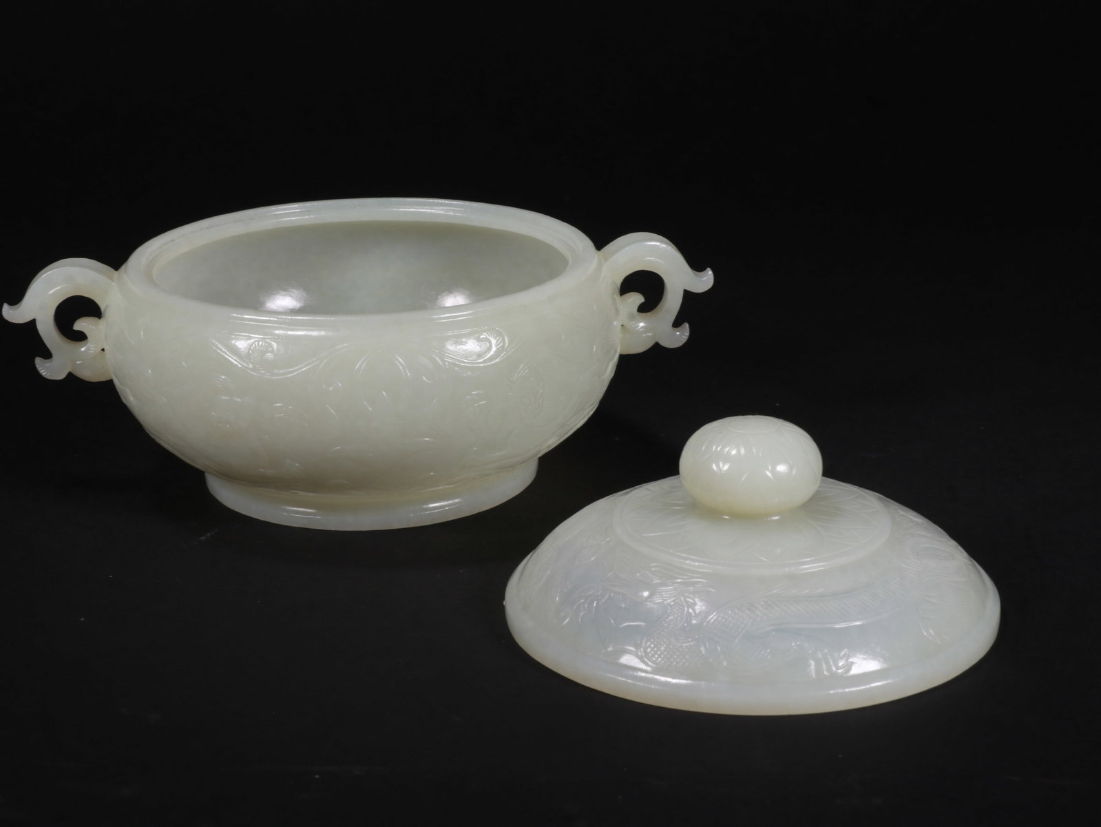White Jade Beast Dragon Pattern Incense Burner - 10