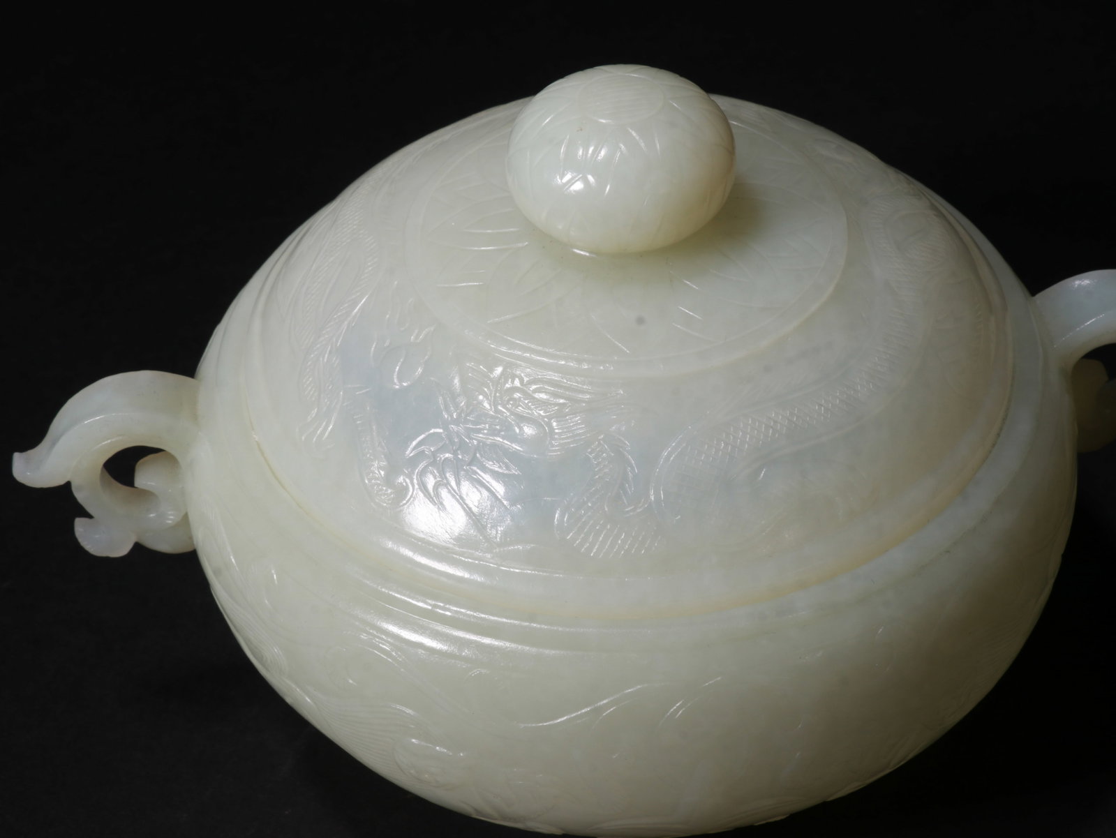 White Jade Beast Dragon Pattern Incense Burner - 2