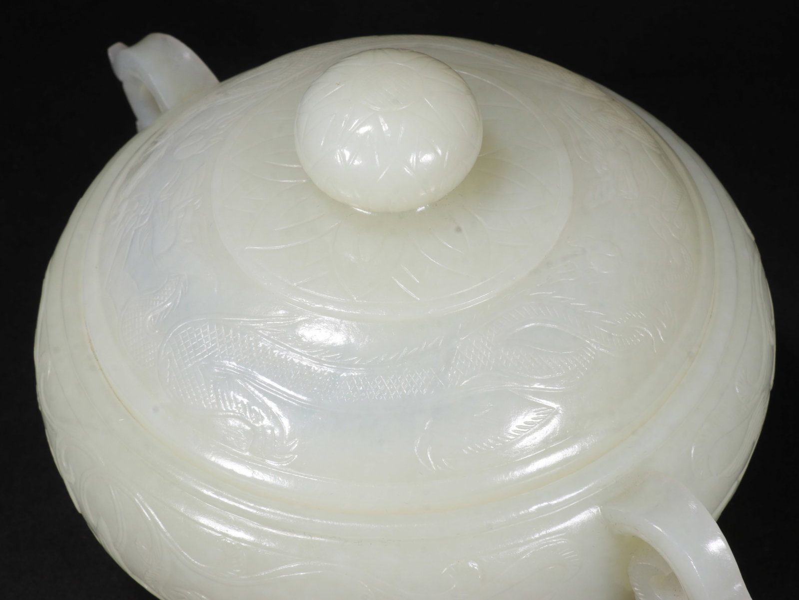 White Jade Beast Dragon Pattern Incense Burner - 3