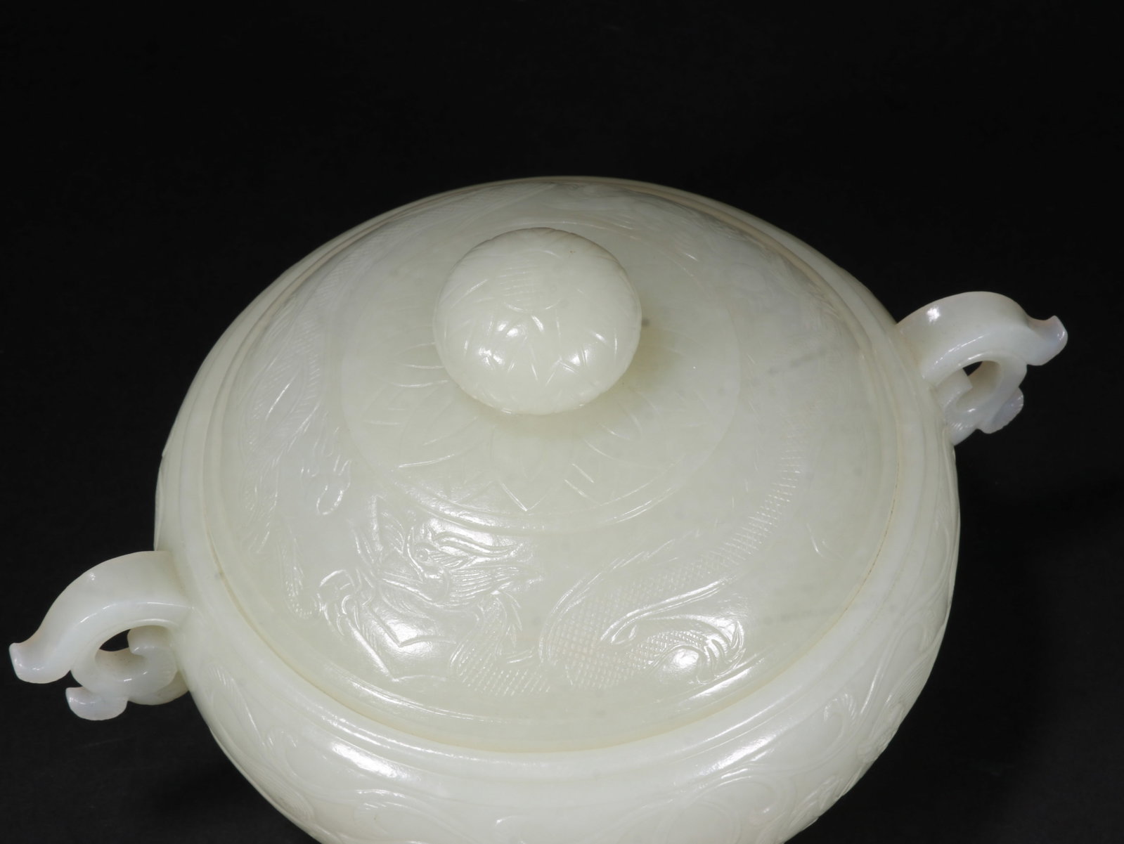 White Jade Beast Dragon Pattern Incense Burner - 4