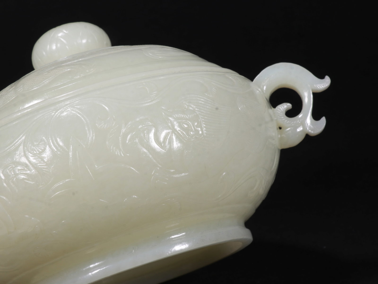 White Jade Beast Dragon Pattern Incense Burner - 6