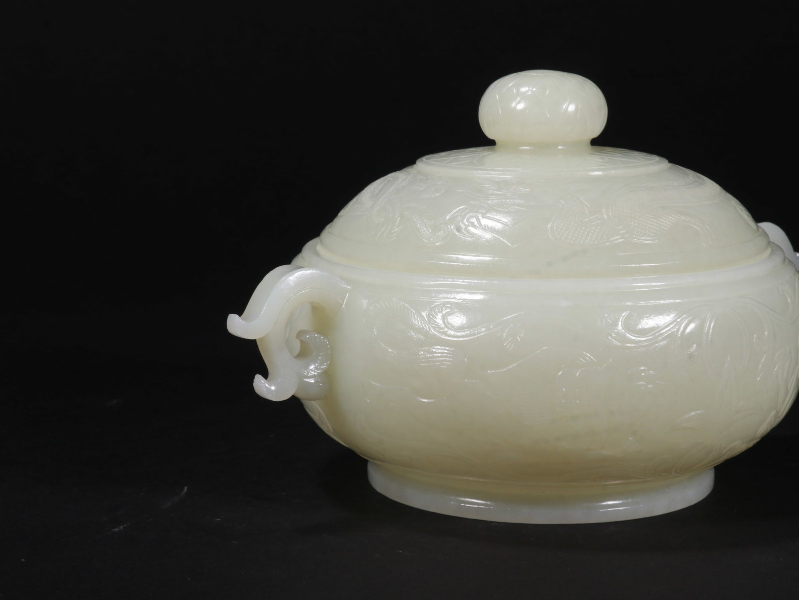 White Jade Beast Dragon Pattern Incense Burner - 7