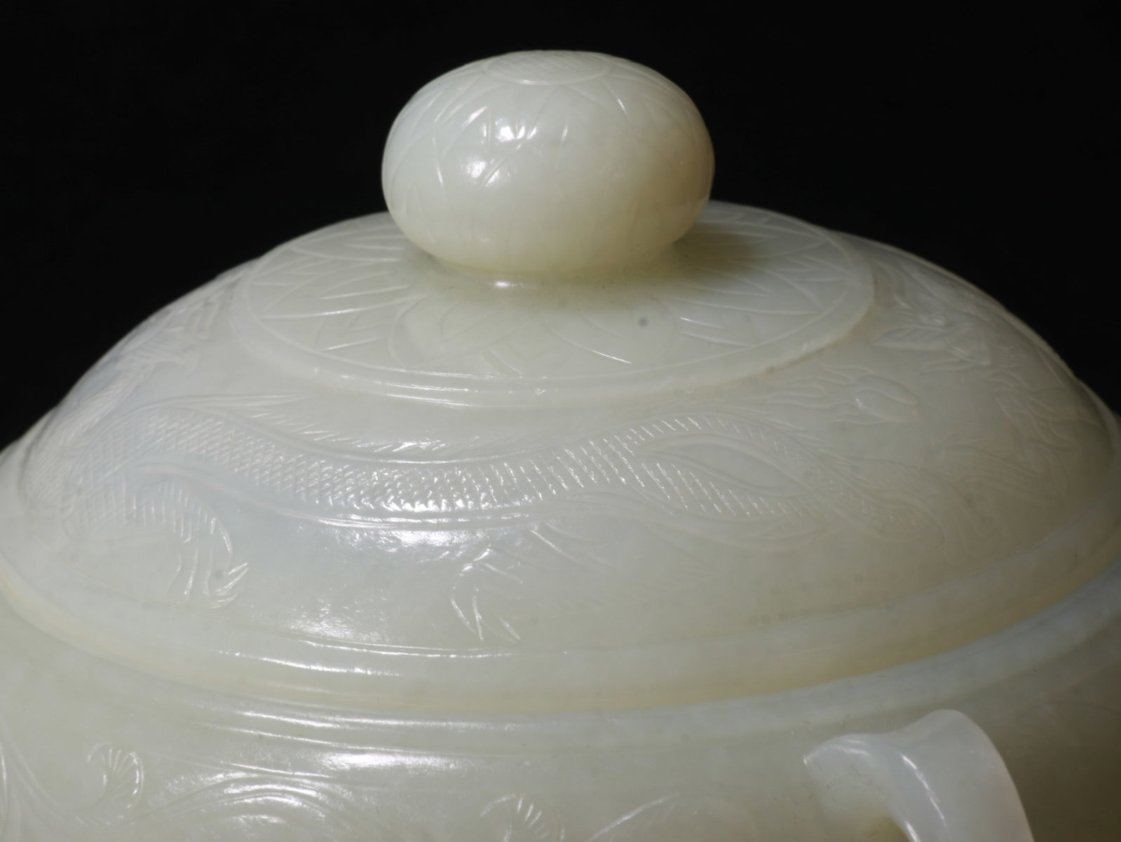 White Jade Beast Dragon Pattern Incense Burner - 9