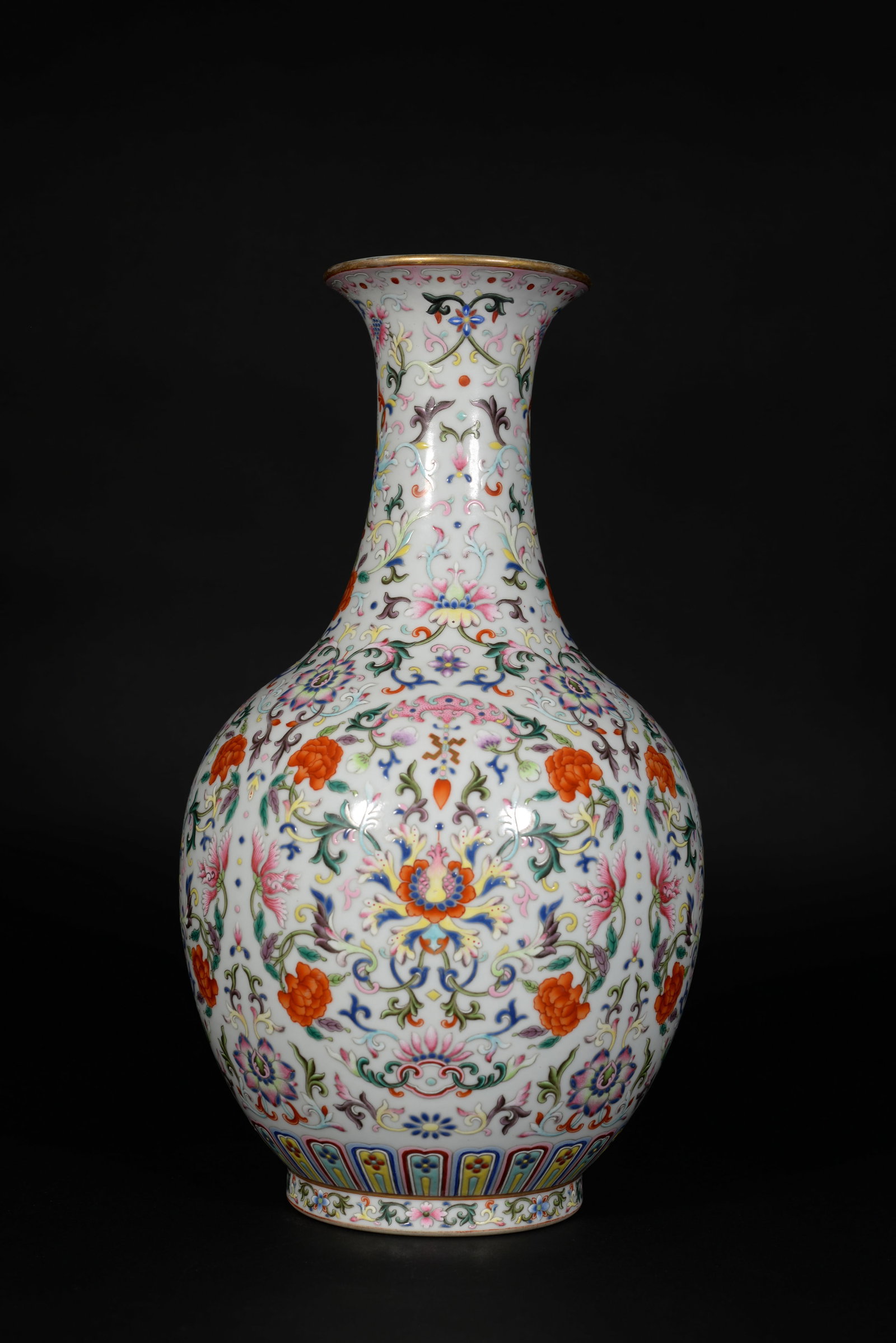 Pastel-colored floral-patterned vase - 3