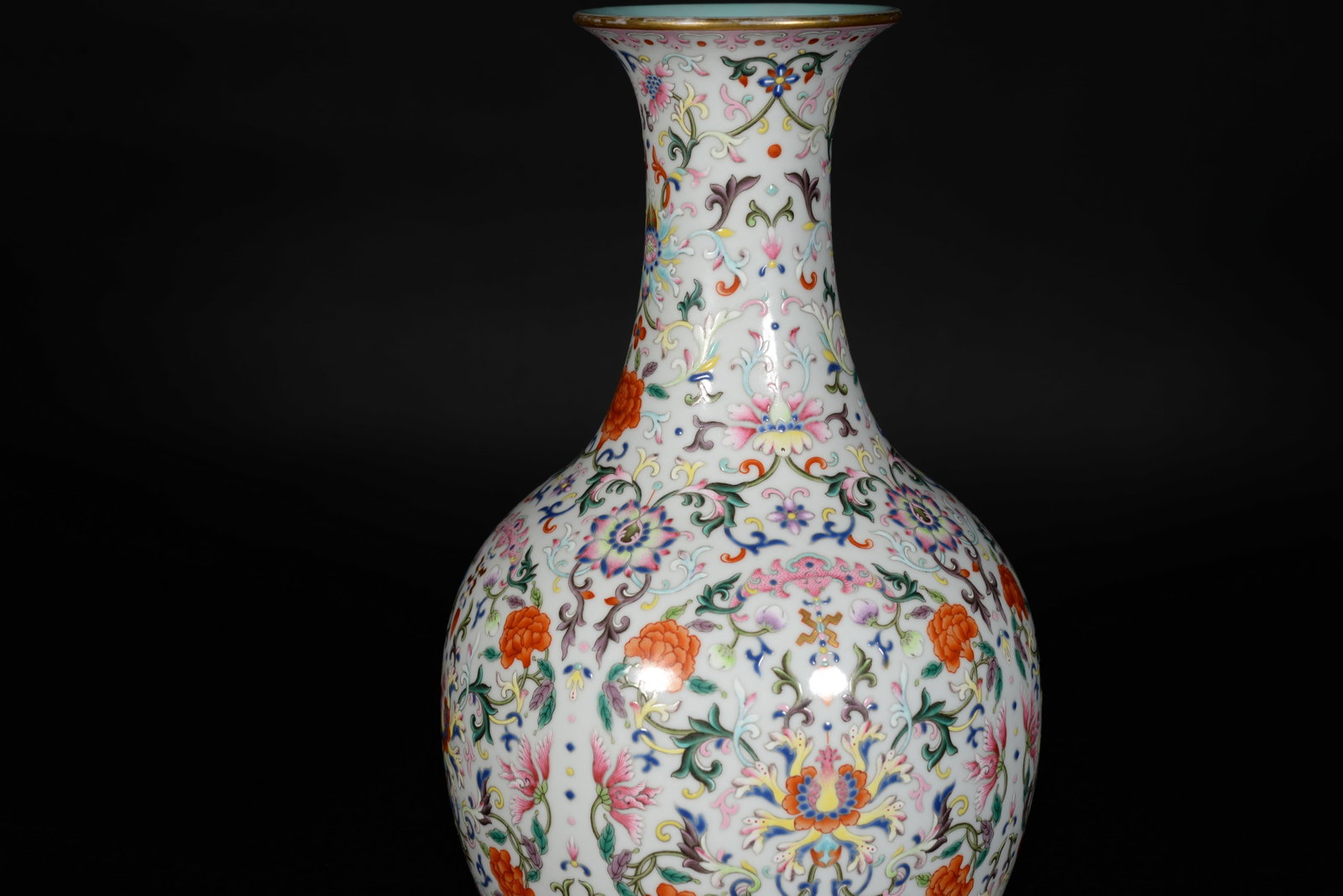 Pastel-colored floral-patterned vase - 6