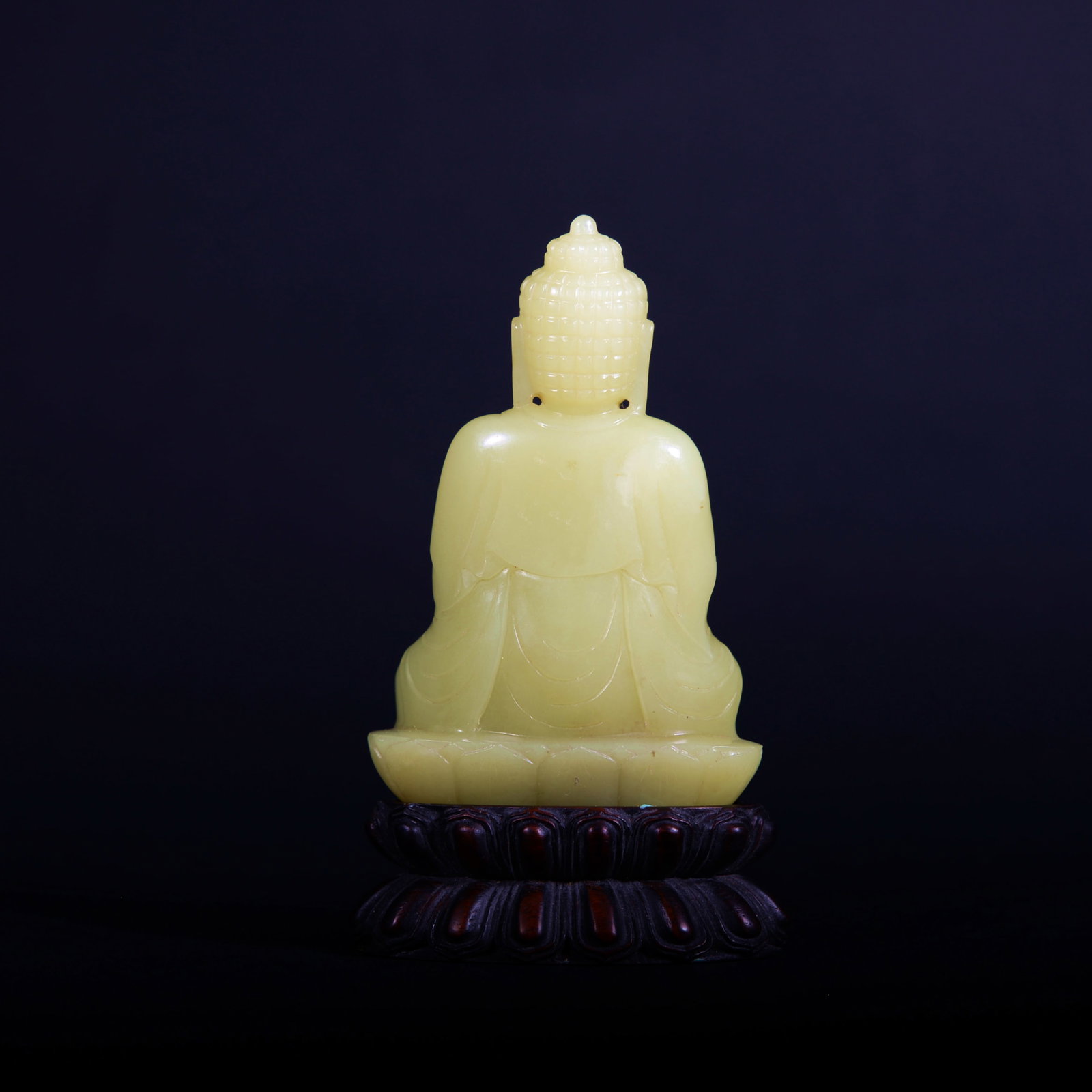 Yellow jade Buddha statue - 4