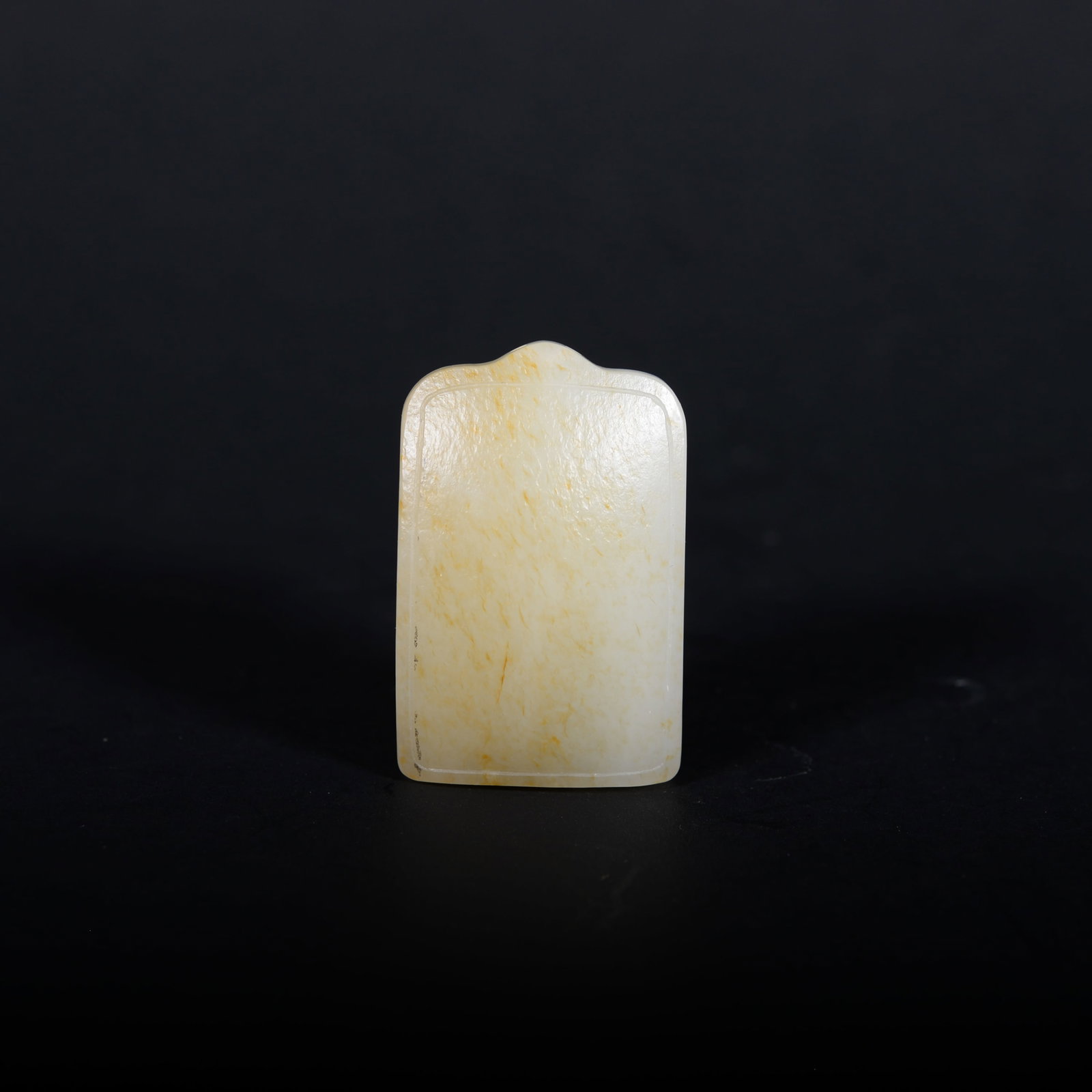 White Jade Bamboo Leaf-shaped Card: 4.5CM*2.8CM