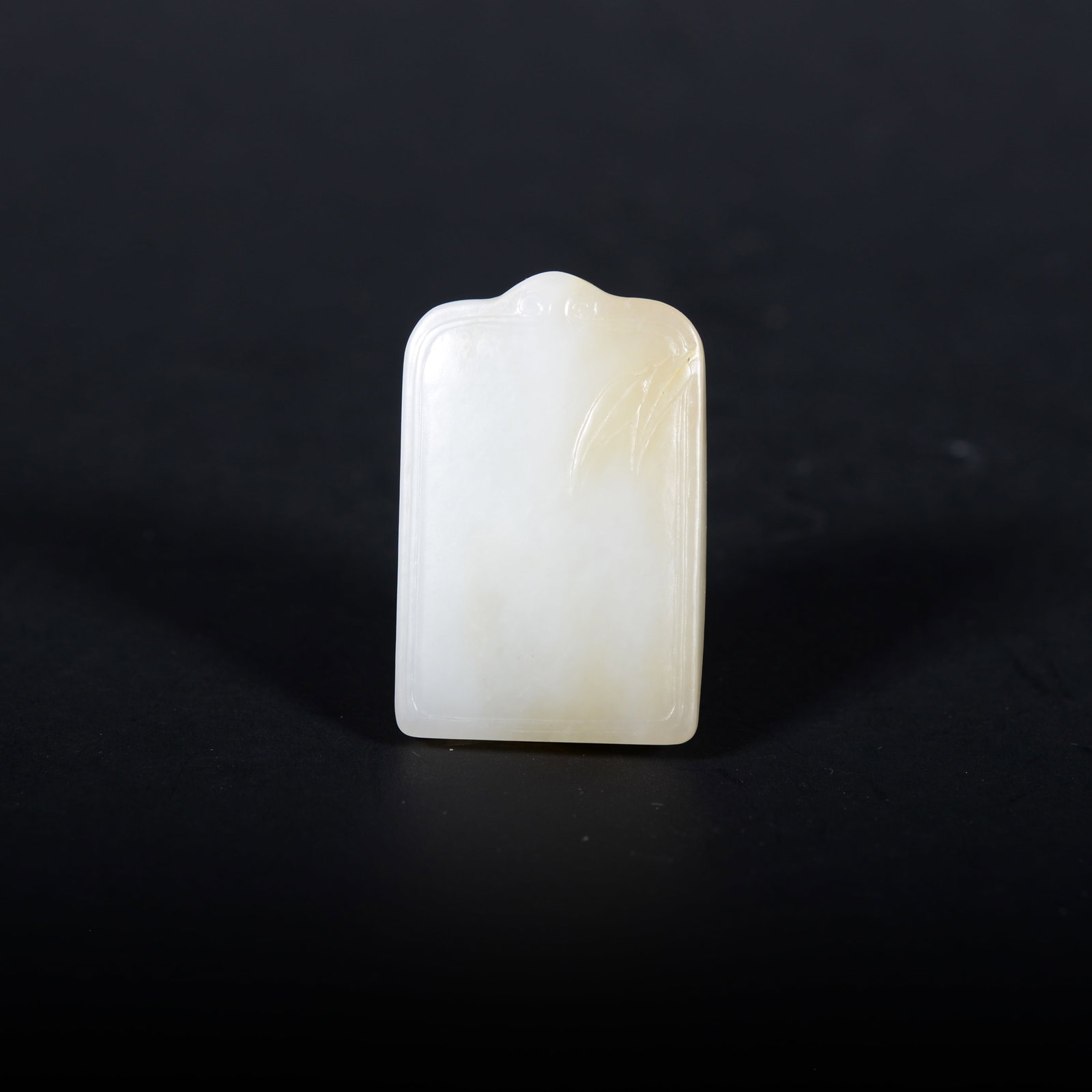 White Jade Bamboo Leaf-shaped Card - 2