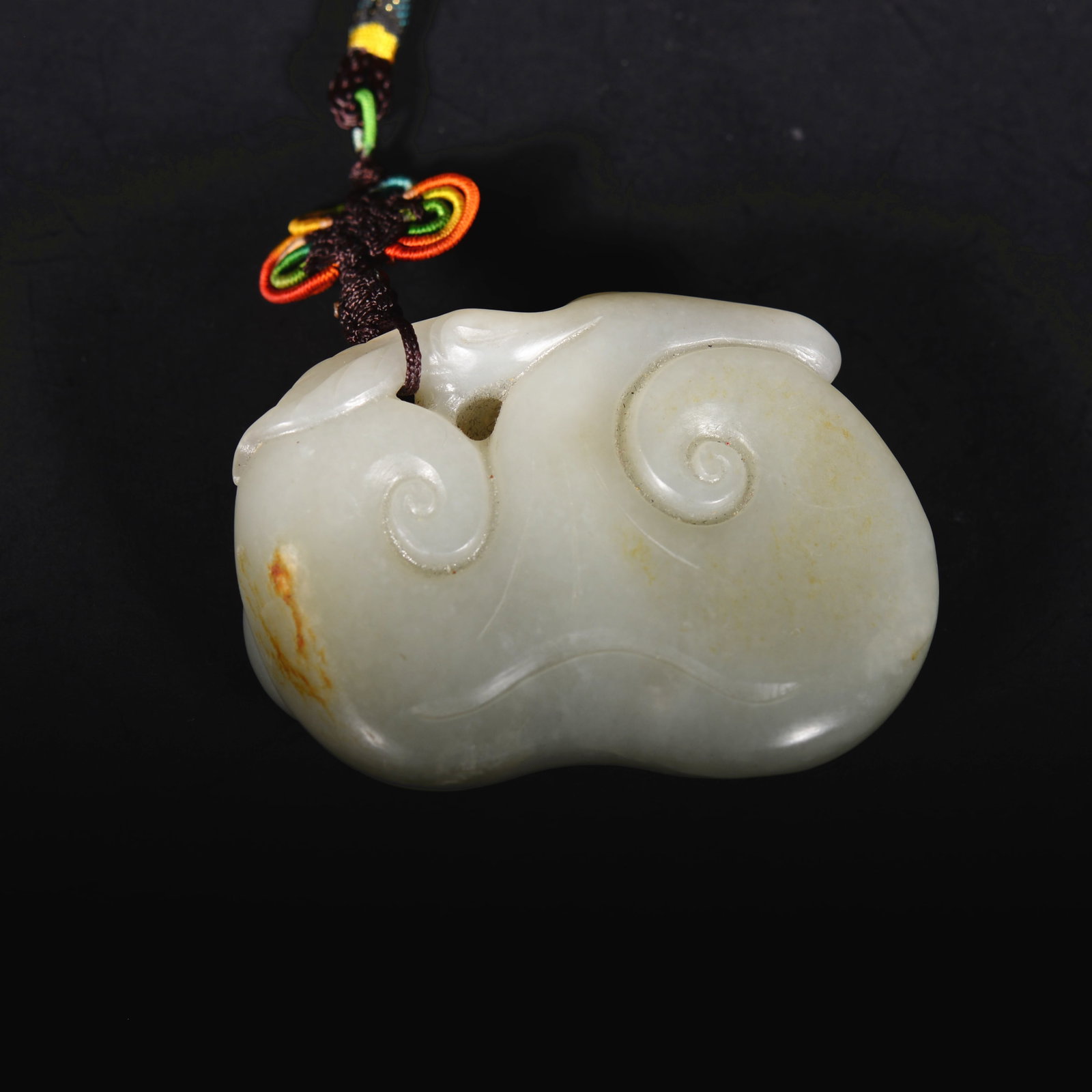 Bluish-white jade handle piece - 3