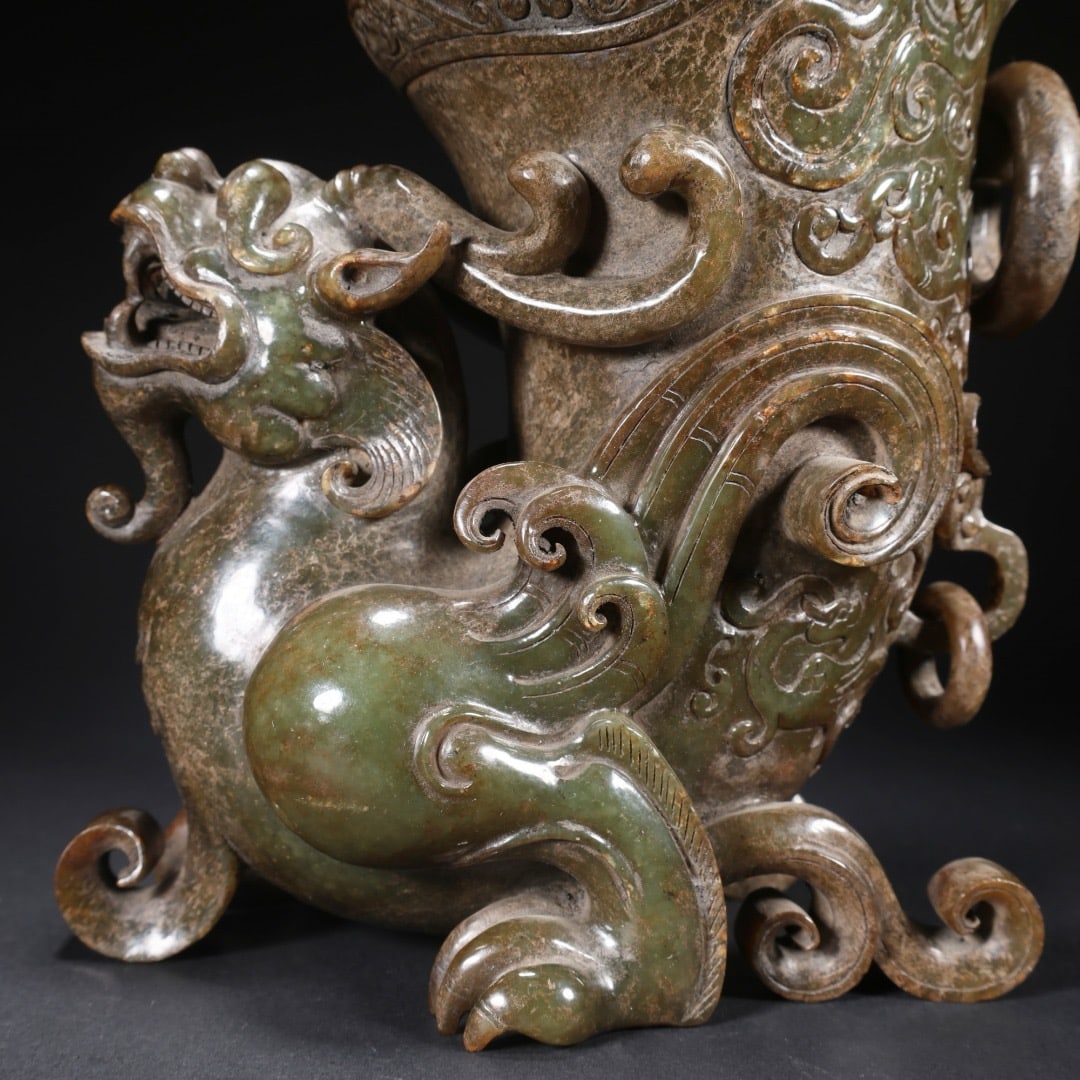 Jade beast-shaped wine cup - 2