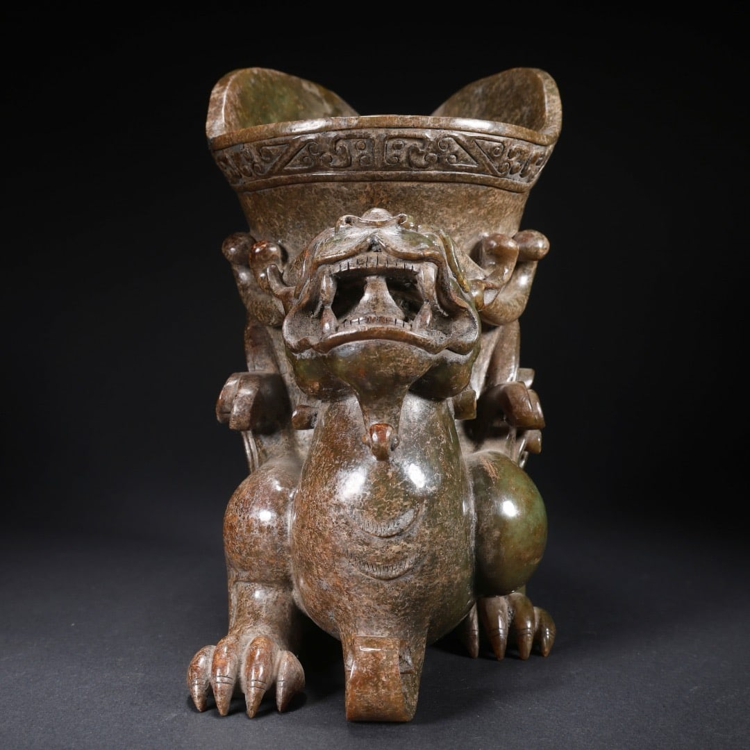 Jade beast-shaped wine cup - 4