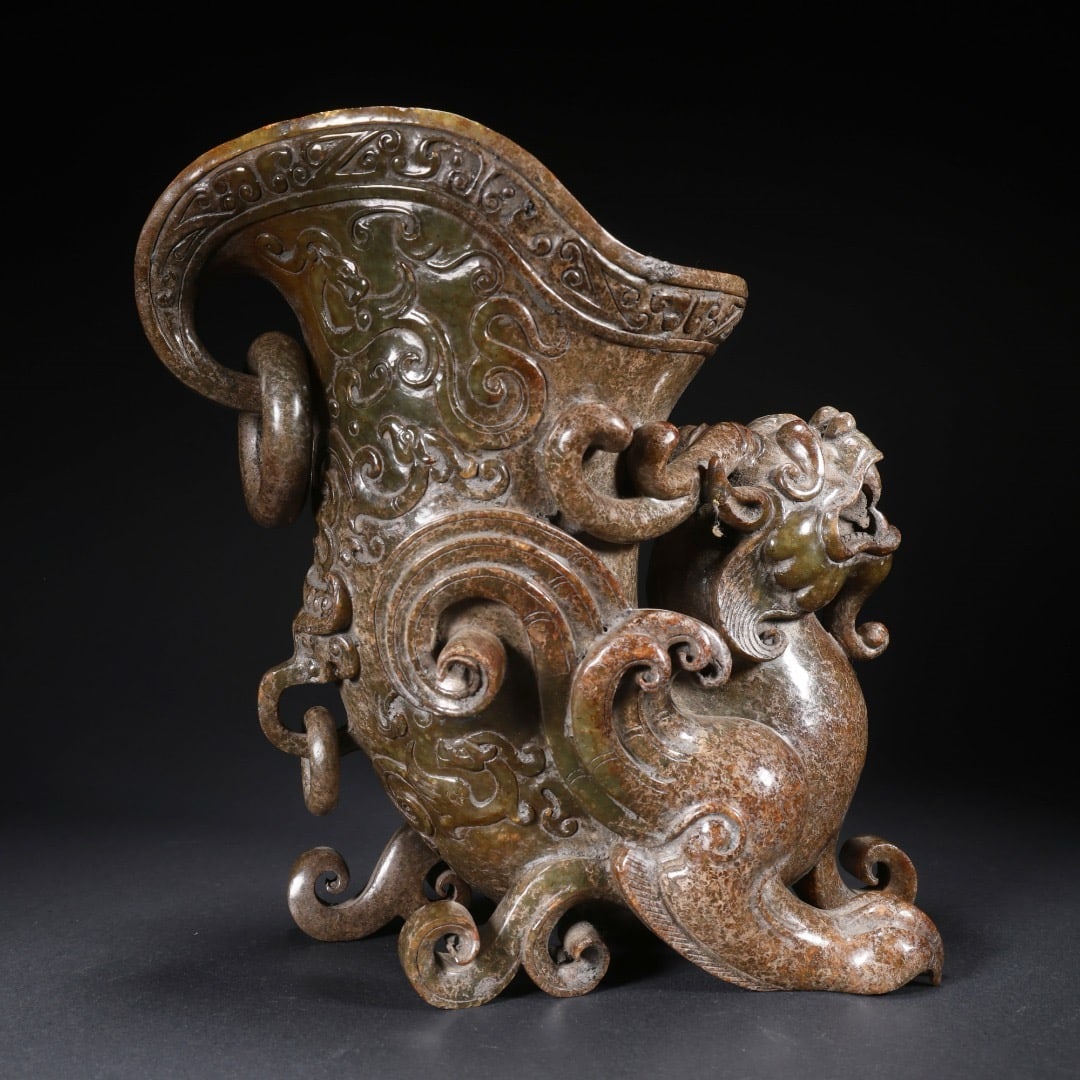Jade beast-shaped wine cup - 6